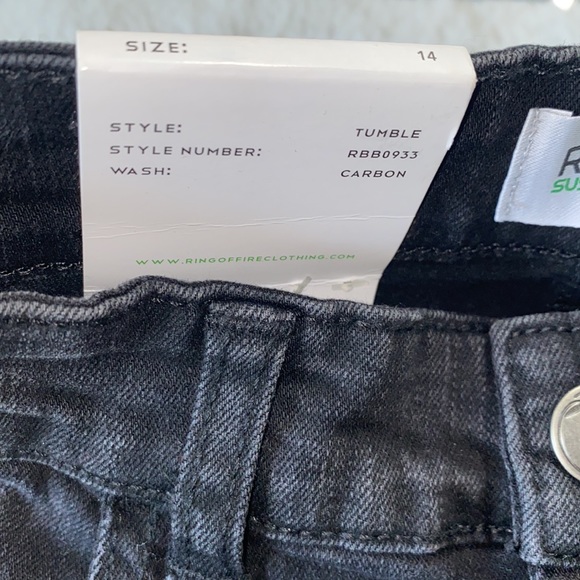 Ring of Fire Distresses Black Jeans - Picture 3 of 6